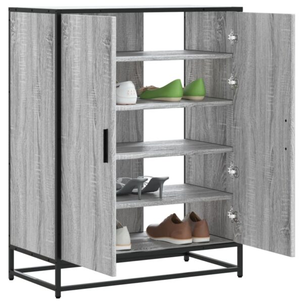 Sapateira 75x38x97,5 cm deriv. de madeira/metal cinzento sonoma