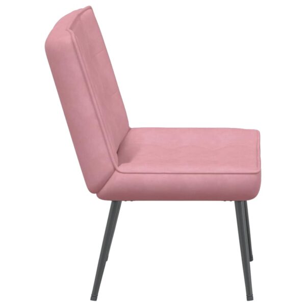 Cadeira de relaxamento 64x74x84 cm veludo rosa - Image 4