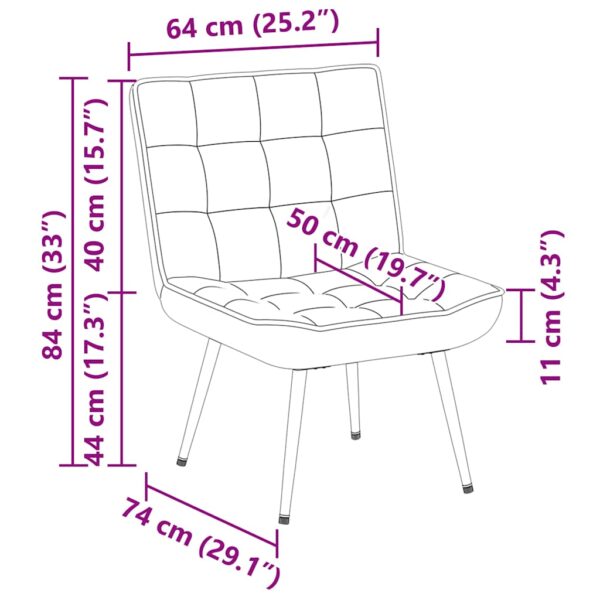 Cadeira de relaxamento 64x74x84 cm veludo rosa - Image 8