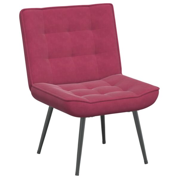 Cadeira de descanso com banco veludo vermelho tinto - Image 4