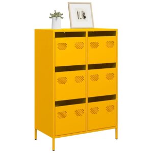 Móvel alto 68x39x101,5 cm aço amarelo mostarda