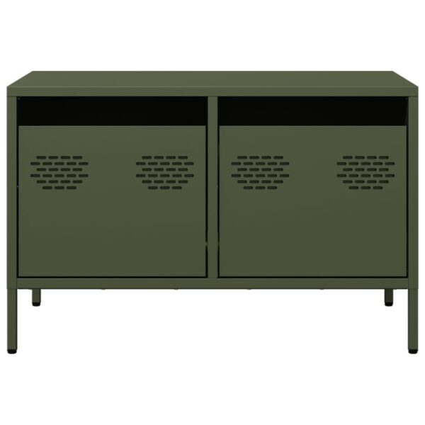 Móvel de TV 68x39x43,5 cm aço laminado a frio verde-azeitona - Image 3