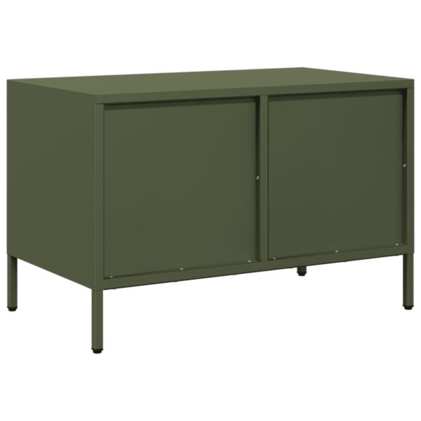 Móvel de TV 68x39x43,5 cm aço laminado a frio verde-azeitona - Image 6