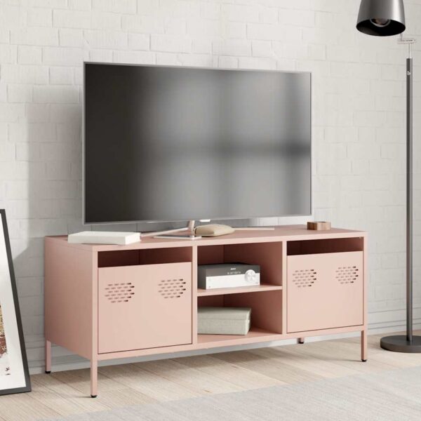 Móvel de TV 101,5x39x43,5 cm aço laminado a frio rosa - Image 2