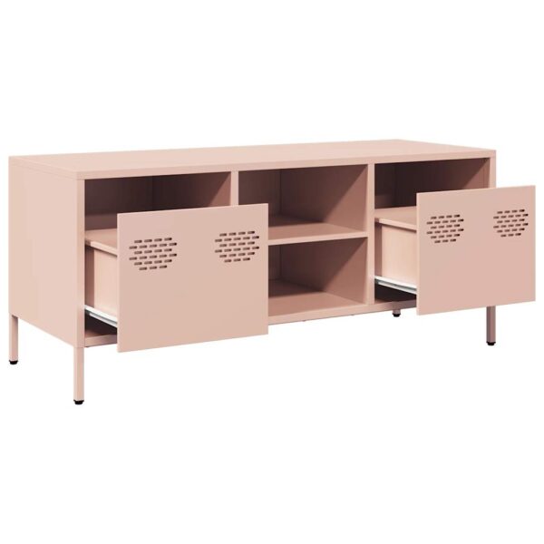 Móvel de TV 101,5x39x43,5 cm aço laminado a frio rosa - Image 4