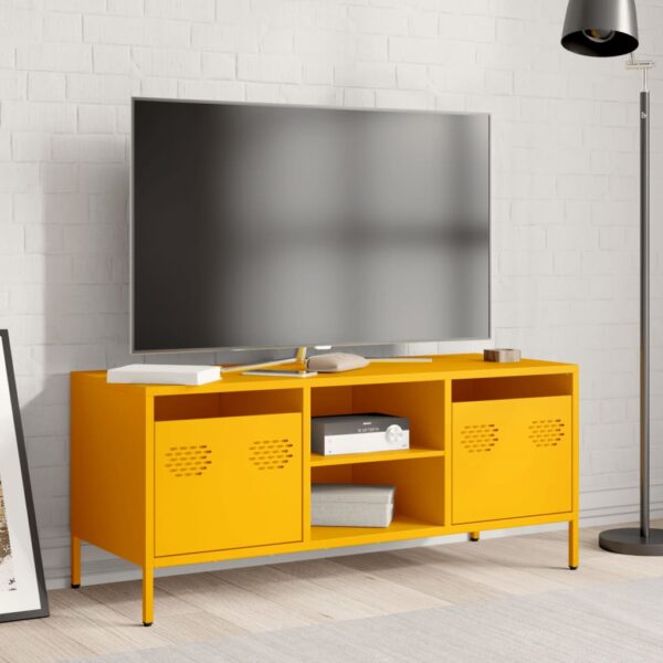 Móvel TV 101,5x39x43,5 cm aço laminado a frio amarelo mostarda - Image 2