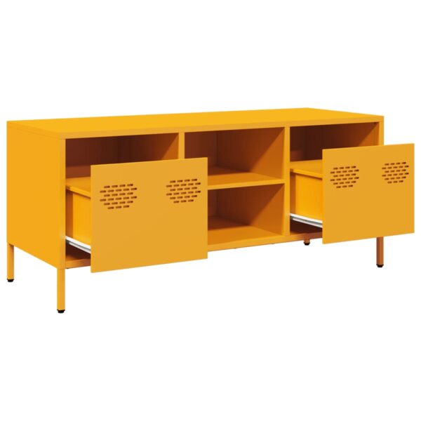 Móvel TV 101,5x39x43,5 cm aço laminado a frio amarelo mostarda - Image 4