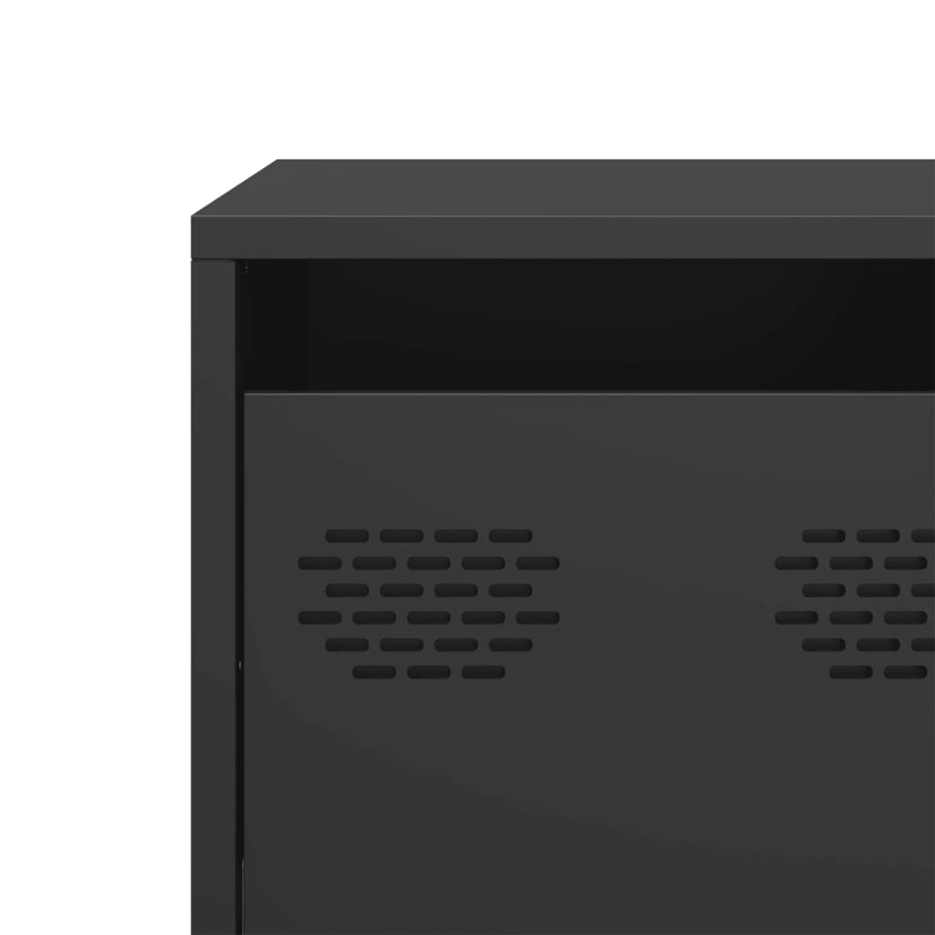 Móvel de TV 135x39x43,5 cm aço laminado a frio preto - Image 9