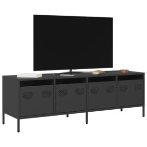 Móvel de TV 135x39x43,5 cm aço laminado a frio preto