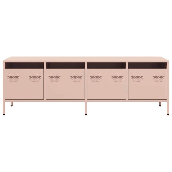 Móvel de TV 135x39x43,5 cm aço laminado a frio rosa - Image 3