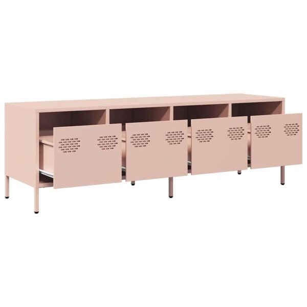 Móvel de TV 135x39x43,5 cm aço laminado a frio rosa - Image 4