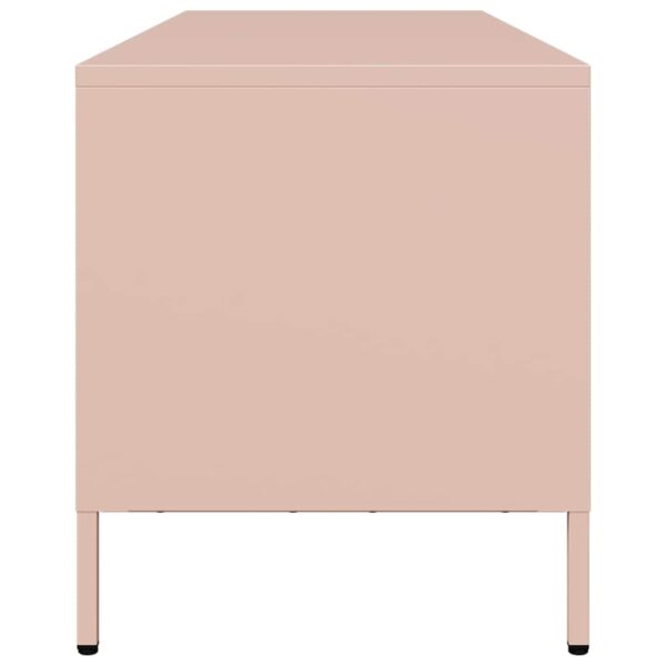 Móvel de TV 135x39x43,5 cm aço laminado a frio rosa - Image 5