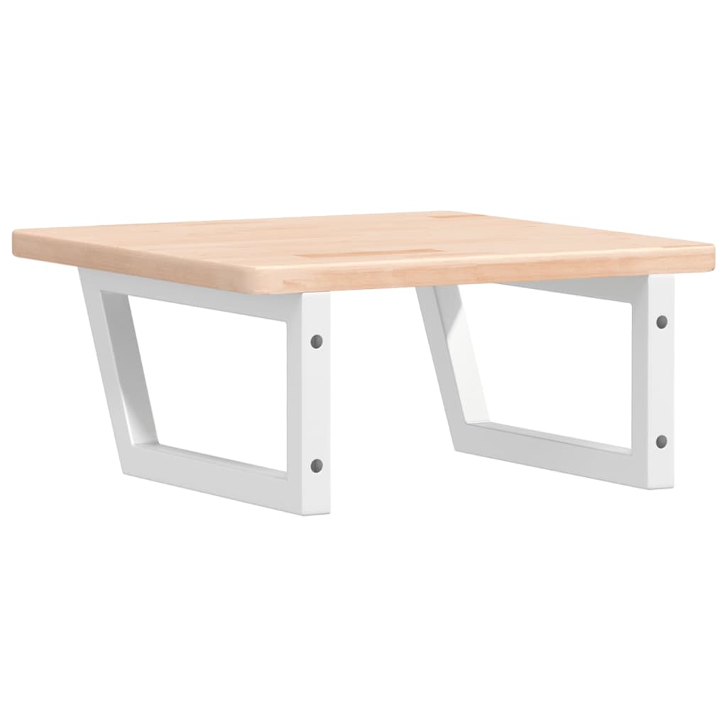 Prateleira de parede p/ lavatório aço/madeira carvalho maciça - Image 5