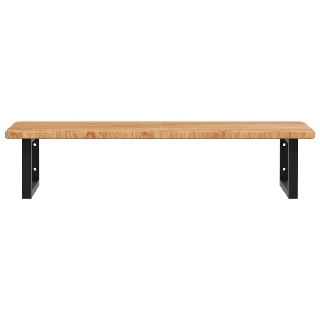 Prateleira de parede p/ lavatório aço/madeira carvalho maciça - Image 3