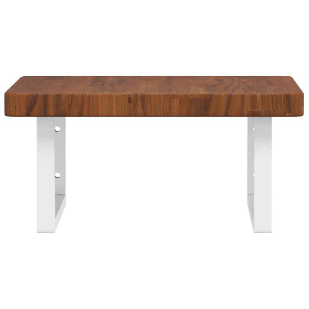 Prateleira de parede p/ lavatório aço/madeira carvalho maciça - Image 3