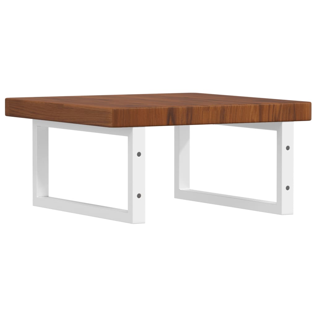 Prateleira de parede p/ lavatório aço/madeira carvalho maciça - Image 5