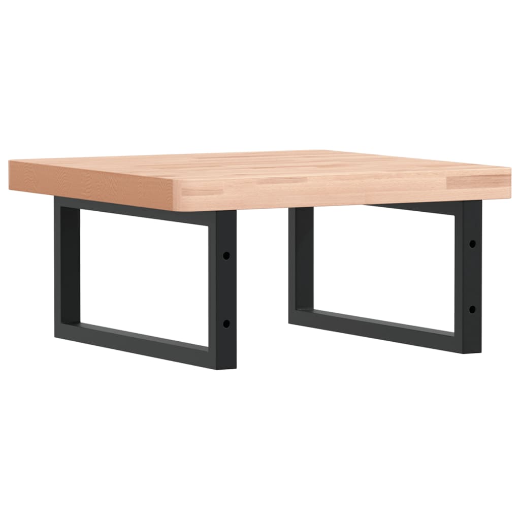 Prateleira de parede p/ lavatório aço/madeira de faia maciça - Image 5