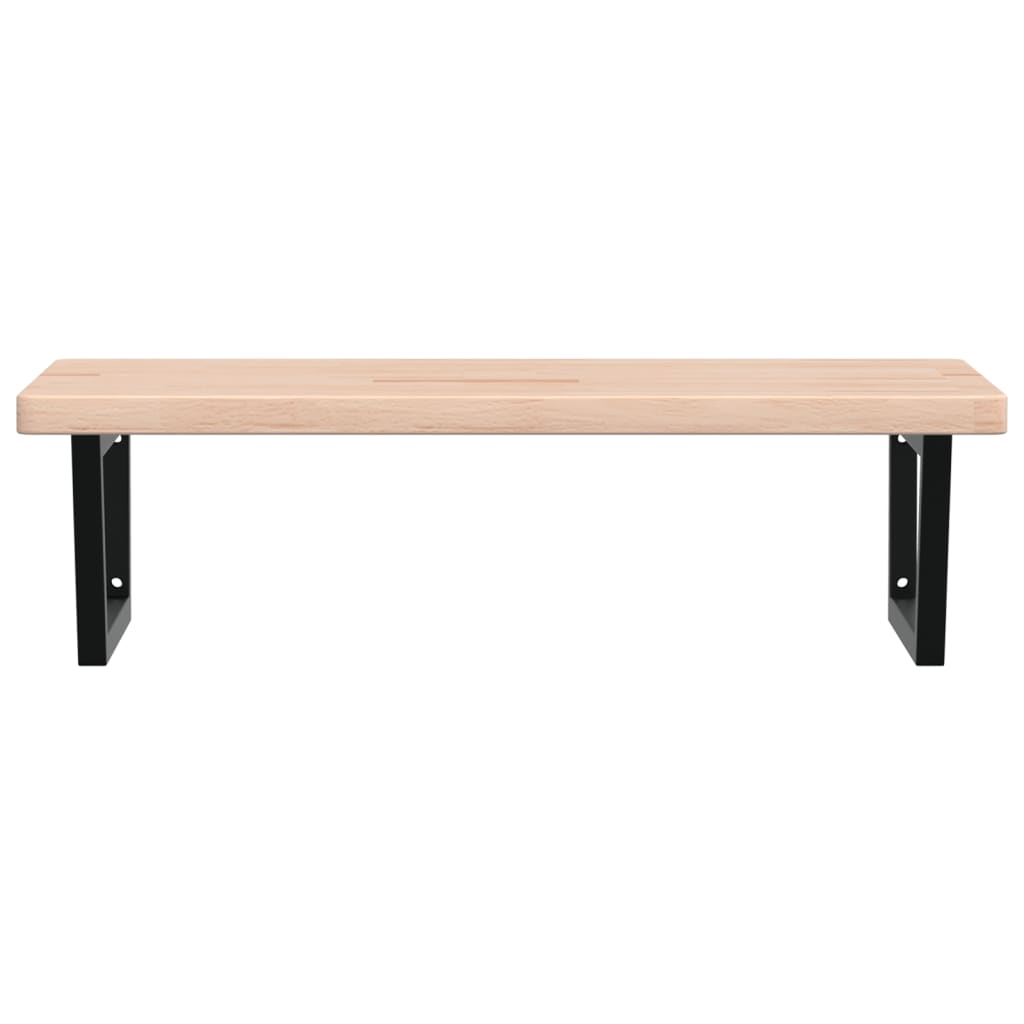 Prateleira de parede p/ lavatório aço/madeira carvalho maciça - Image 3