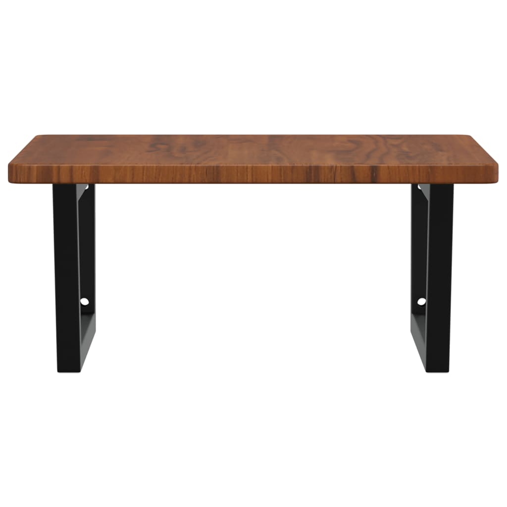 Prateleira de parede p/ lavatório aço/madeira carvalho maciça - Image 3