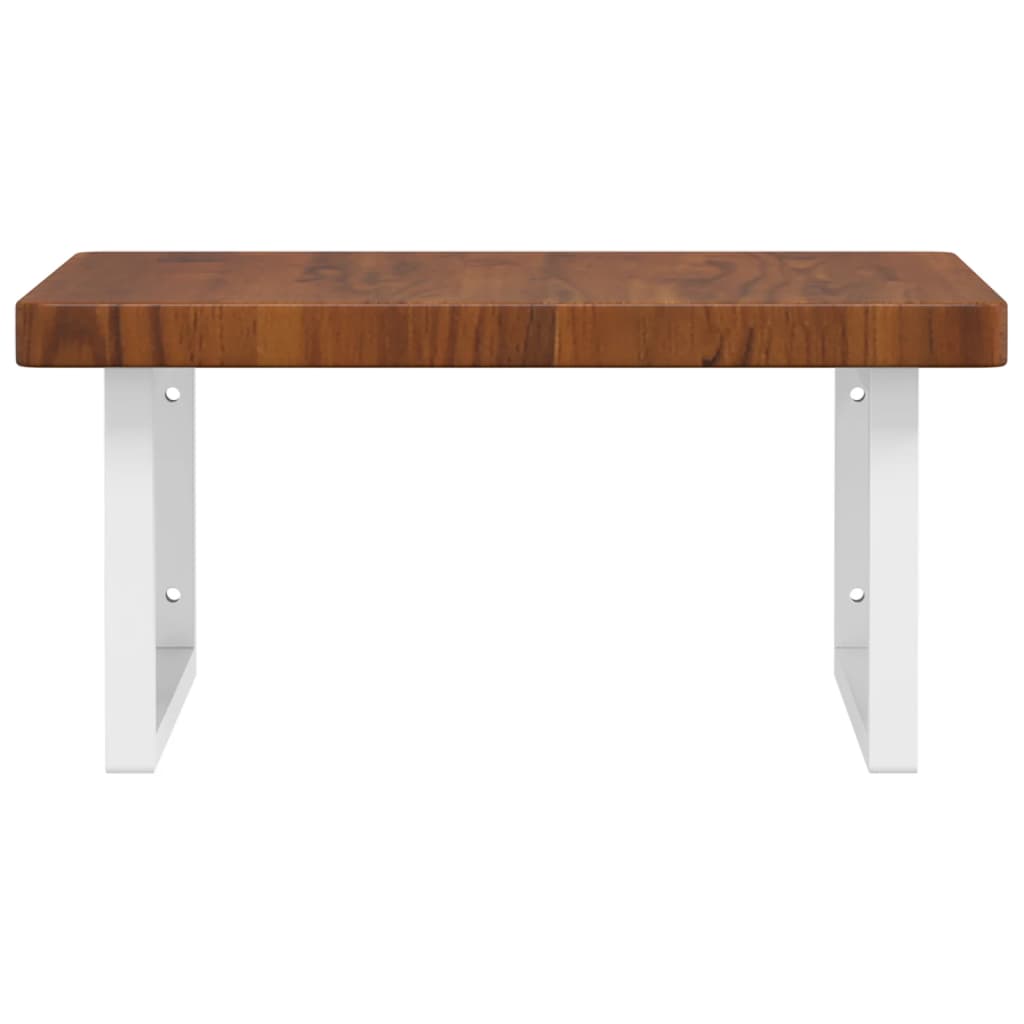 Prateleira de parede p/ lavatório aço/madeira carvalho maciça - Image 3