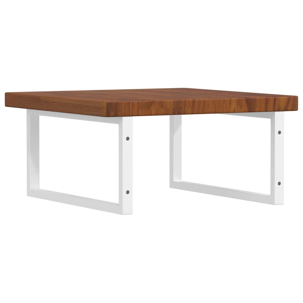 Prateleira de parede p/ lavatório aço/madeira carvalho maciça - Image 5