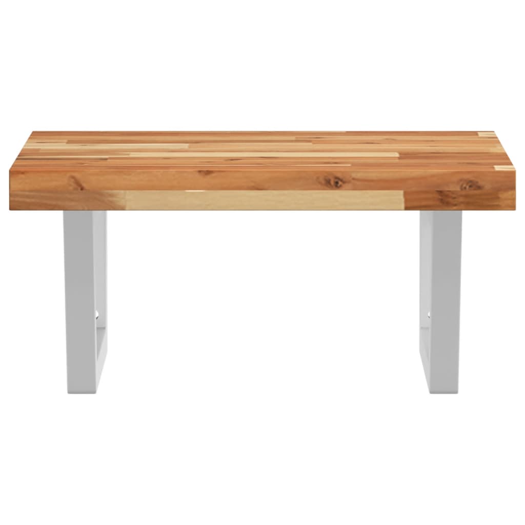 Prateleira de parede p/ lavatório aço/madeira de acácia maciça - Image 3