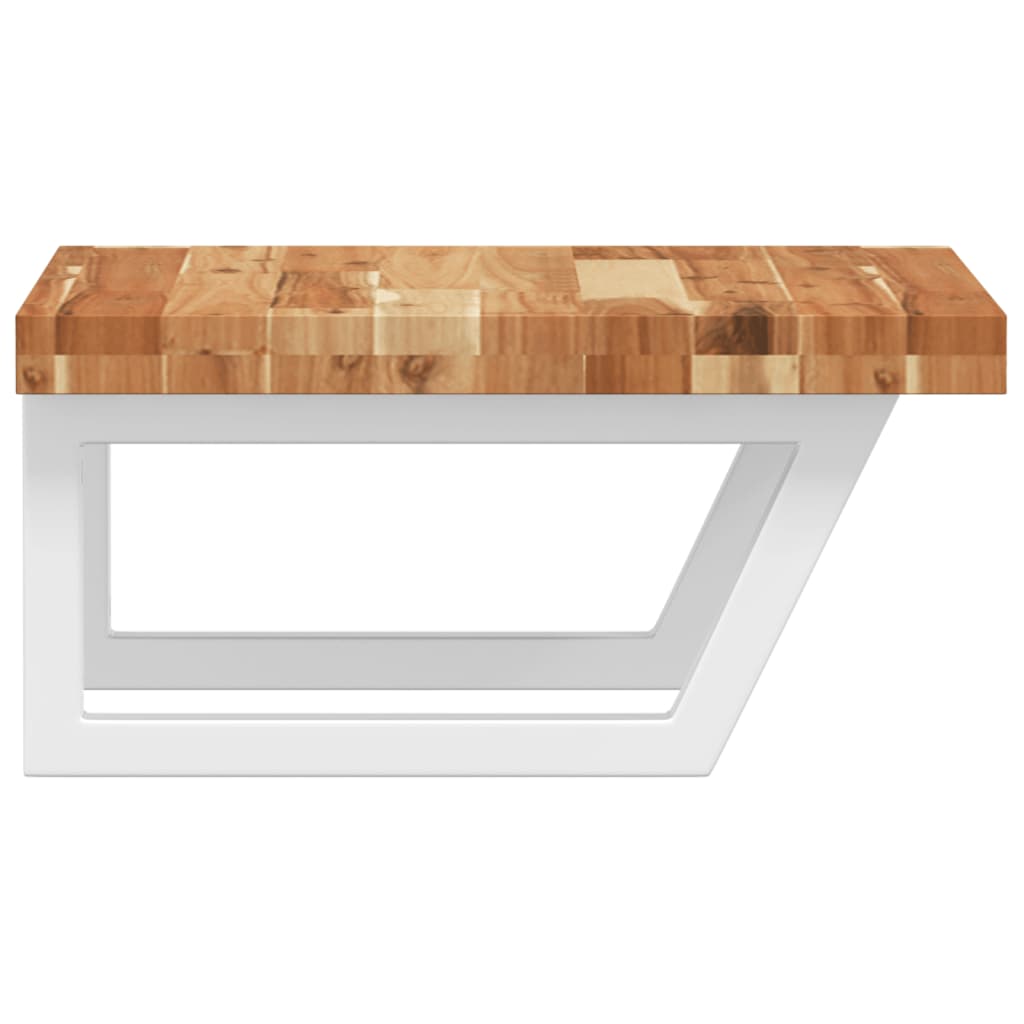 Prateleira de parede p/ lavatório aço/madeira de acácia maciça - Image 4