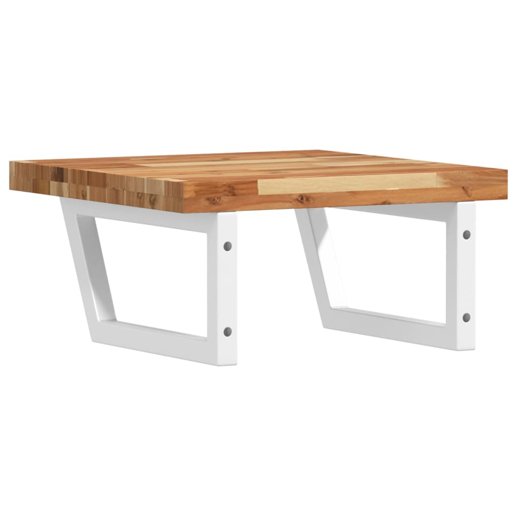 Prateleira de parede p/ lavatório aço/madeira de acácia maciça - Image 5