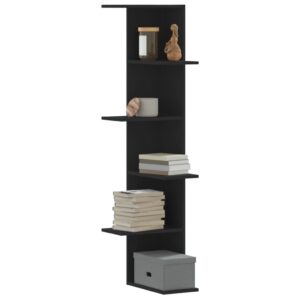 Estante parede p/ canto 36,5x36,5x140 cm deriv. madeira preto