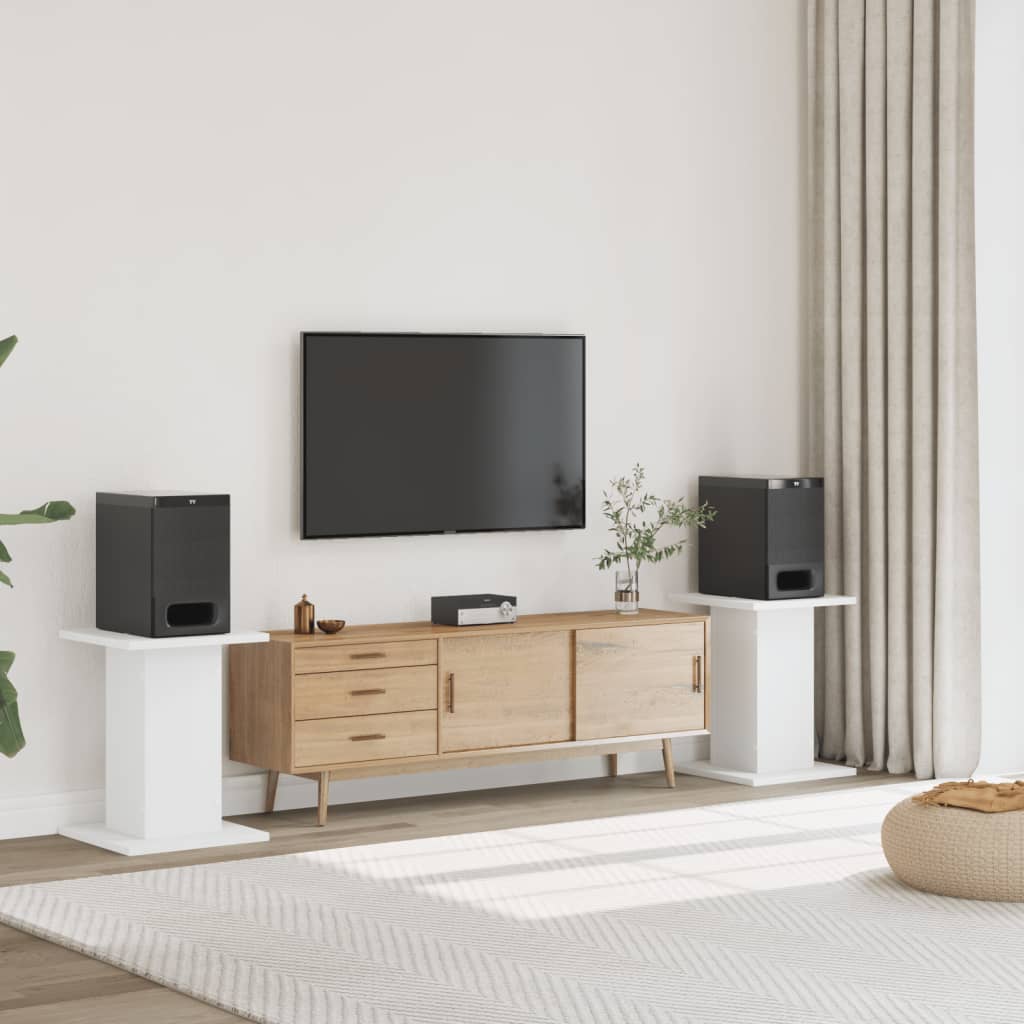 Suportes de colunas 2 pcs 30x30x60 cm derivados madeira branco