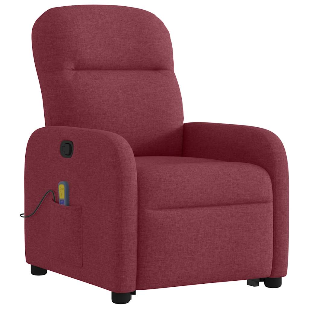 Poltrona de massagens reclin. elevatória tecido vermelho tinto - Image 4