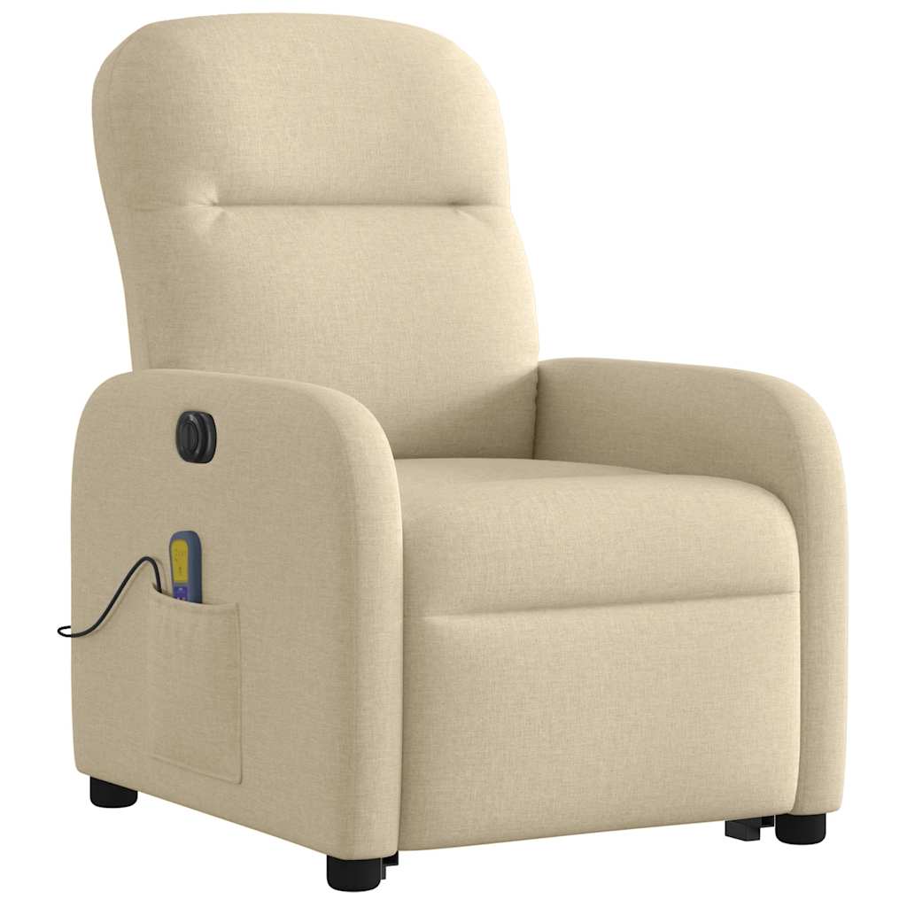 Poltrona elétrica elevatória massagens tecido creme - Image 4