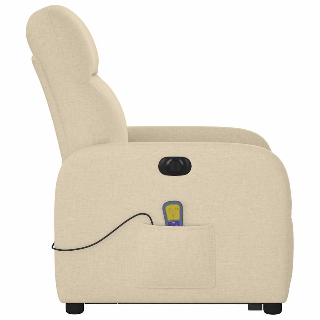 Poltrona elétrica elevatória massagens tecido creme - Image 6
