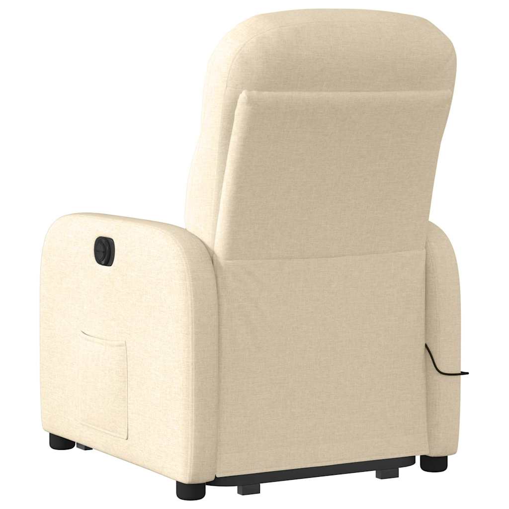 Poltrona elétrica elevatória massagens tecido creme - Image 7
