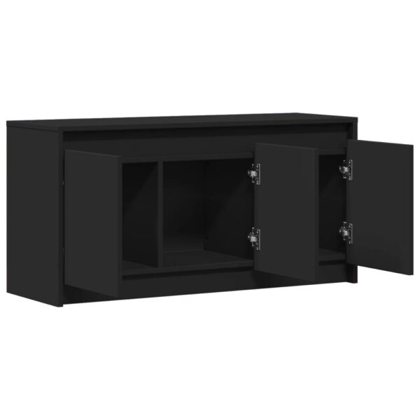 Móvel de TV com luzes LED derivados de madeira preto - Image 8
