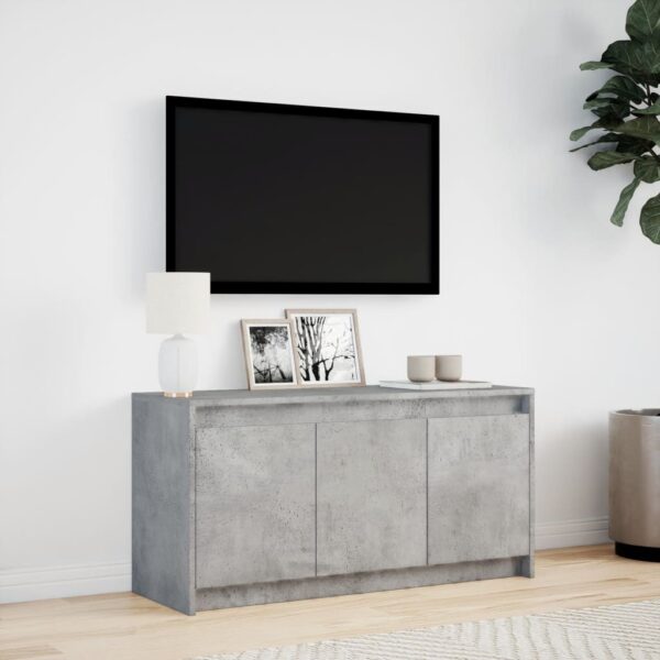 Móvel de TV com luzes LED derivados de madeira cinzento cimento - Image 3
