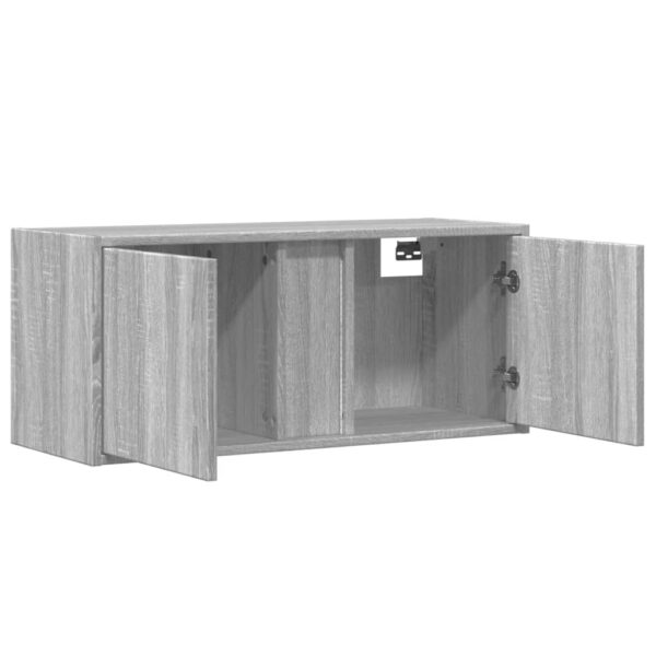 Móvel de parede p/ TV c/ luzes LED 80x31x35 cm cinzento sonoma - Image 8