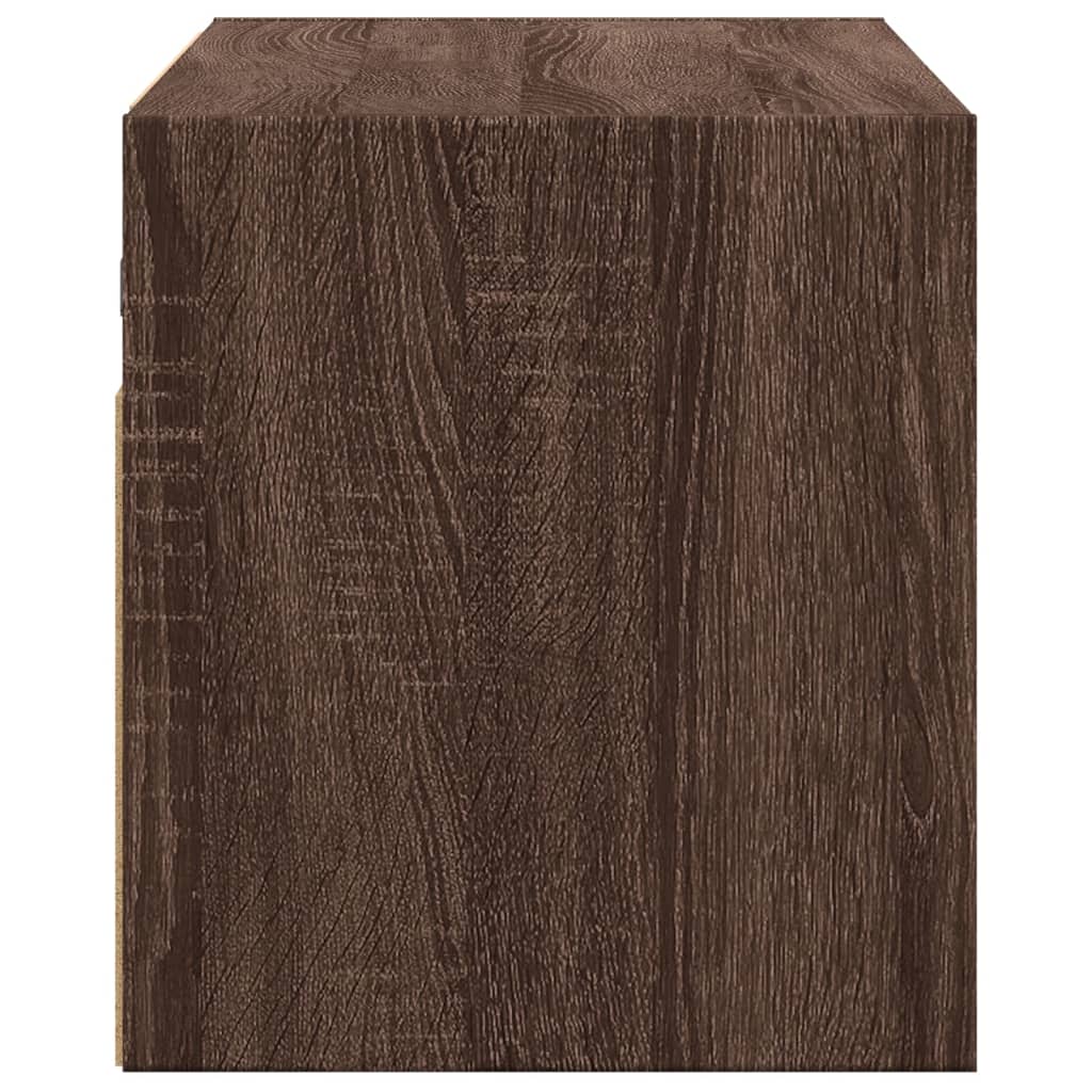 Móvel de parede p/ TV c/ luzes LED 80x31x35cm carvalho castanho - Image 6