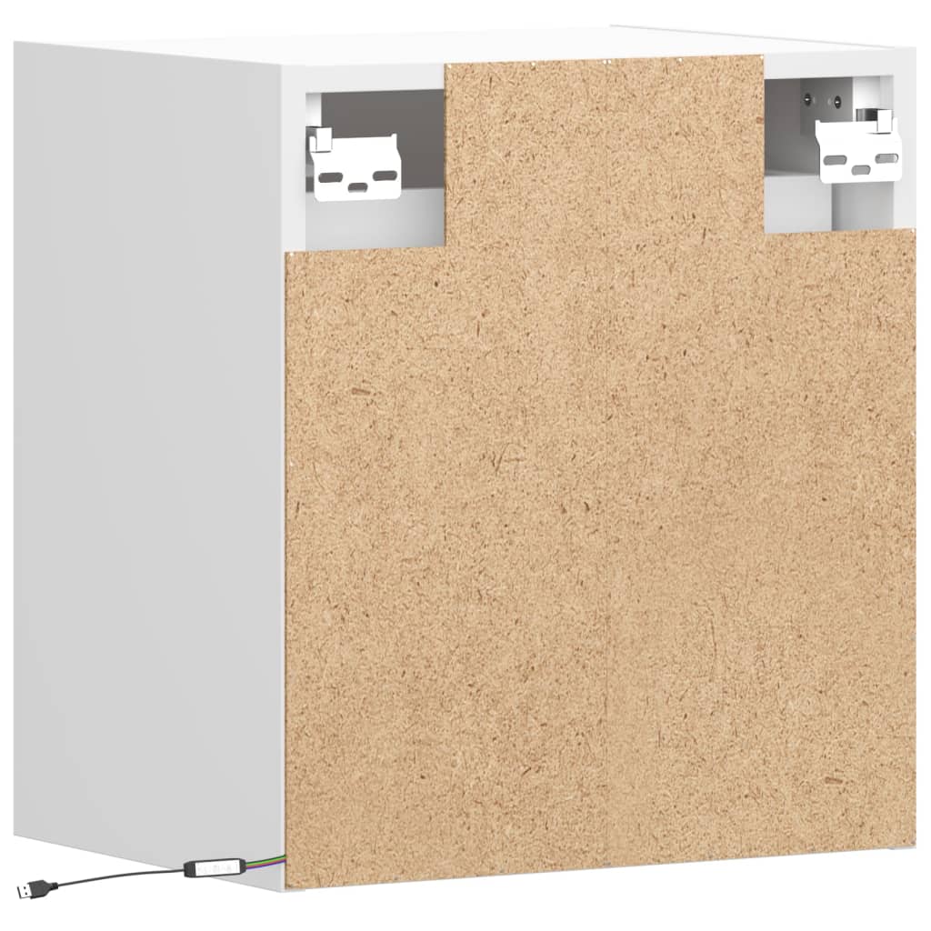 Móveis de parede p/ TV com luzes LED 2 pcs 41x31x45 cm branco - Image 7