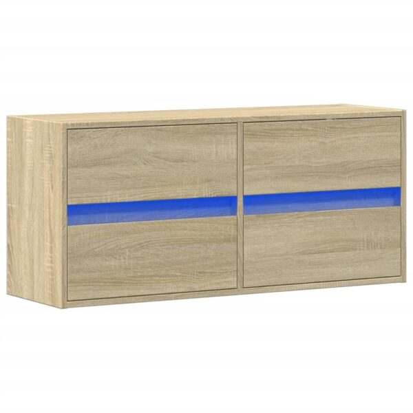 Móvel de parede p/ TV c/ luzes LED 100x31x45 cm carvalho sonoma - Image 2