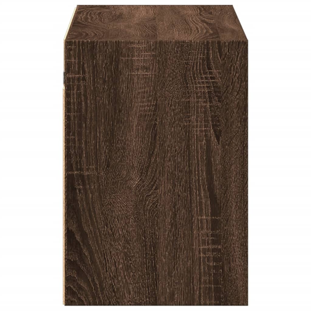 Móvel de parede p/ TV luzes LED 100x31x45 cm carvalho castanho - Image 6