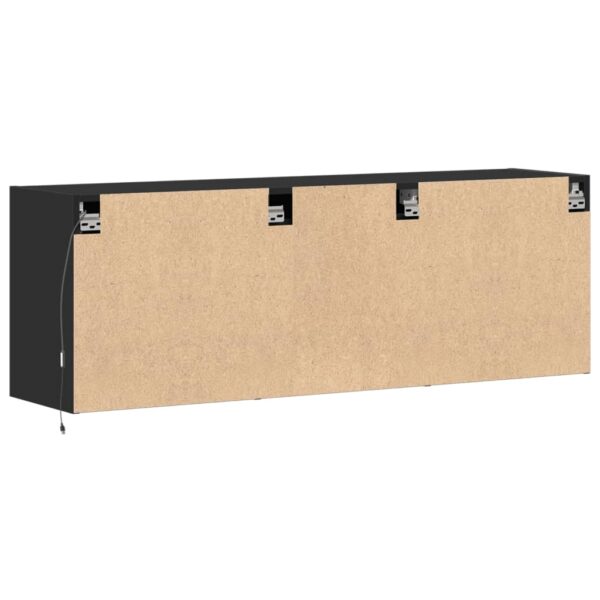 Móvel de parede para TV com luzes LED 130x31x45 cm preto - Image 7