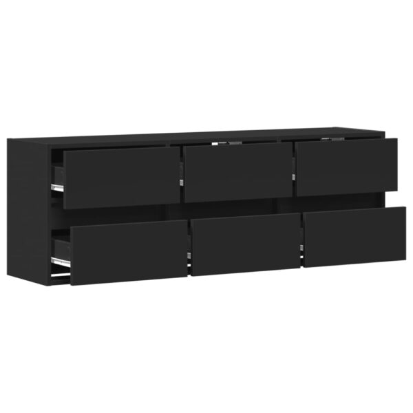 Móvel de parede para TV com luzes LED 130x31x45 cm preto - Image 8