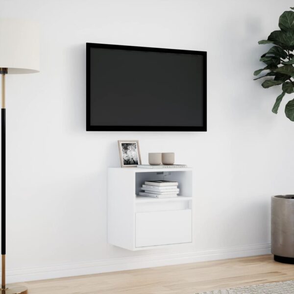 Móvel de parede para TV com luzes LED 41x31x45 cm branco - Image 3