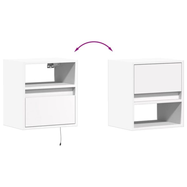 Móvel de parede para TV com luzes LED 41x31x45 cm branco - Image 9