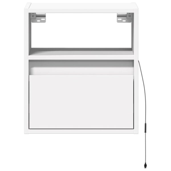 Móveis de parede p/ TV com luzes LED 2 pcs 41x31x45 cm branco - Image 5
