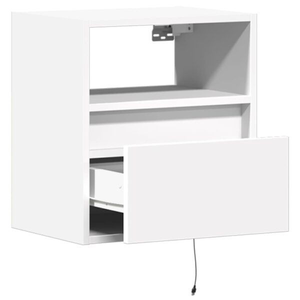 Móveis de parede p/ TV com luzes LED 2 pcs 41x31x45 cm branco - Image 8