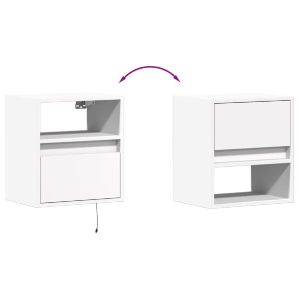 Móveis de parede p/ TV com luzes LED 2 pcs 41x31x45 cm branco - Image 9