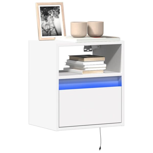 Móveis de parede p/ TV com luzes LED 2 pcs 41x31x45 cm branco
