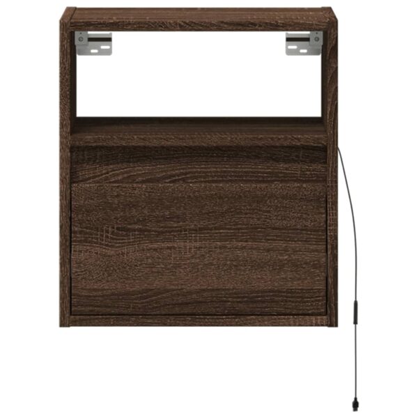 Móveis de parede para TV com luzes LED 2 pcs carvalho castanho - Image 5